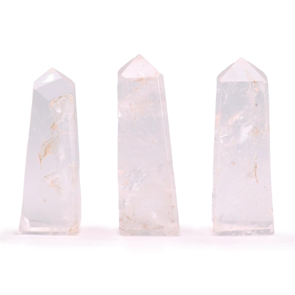 3x Gemstone Obelisk Points approx 5cm - Clear Quartz