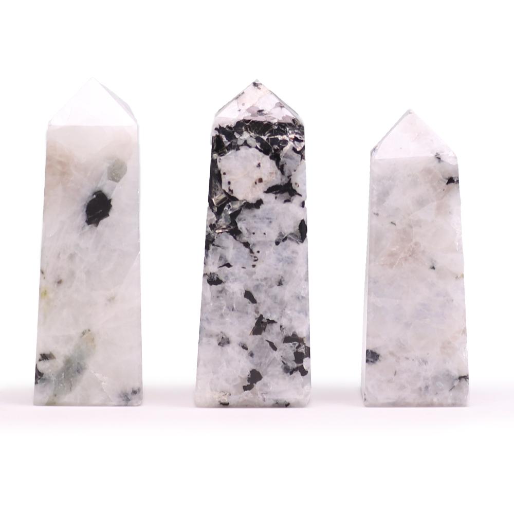 3x Gemstone Obelisk Points approx 5cm - Moonstone