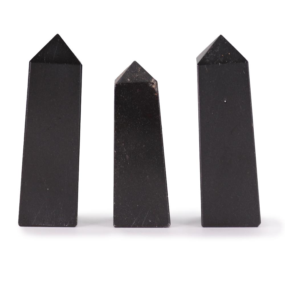 3x Gemstone Obelisk Points approx 5cm - Tourmaline
