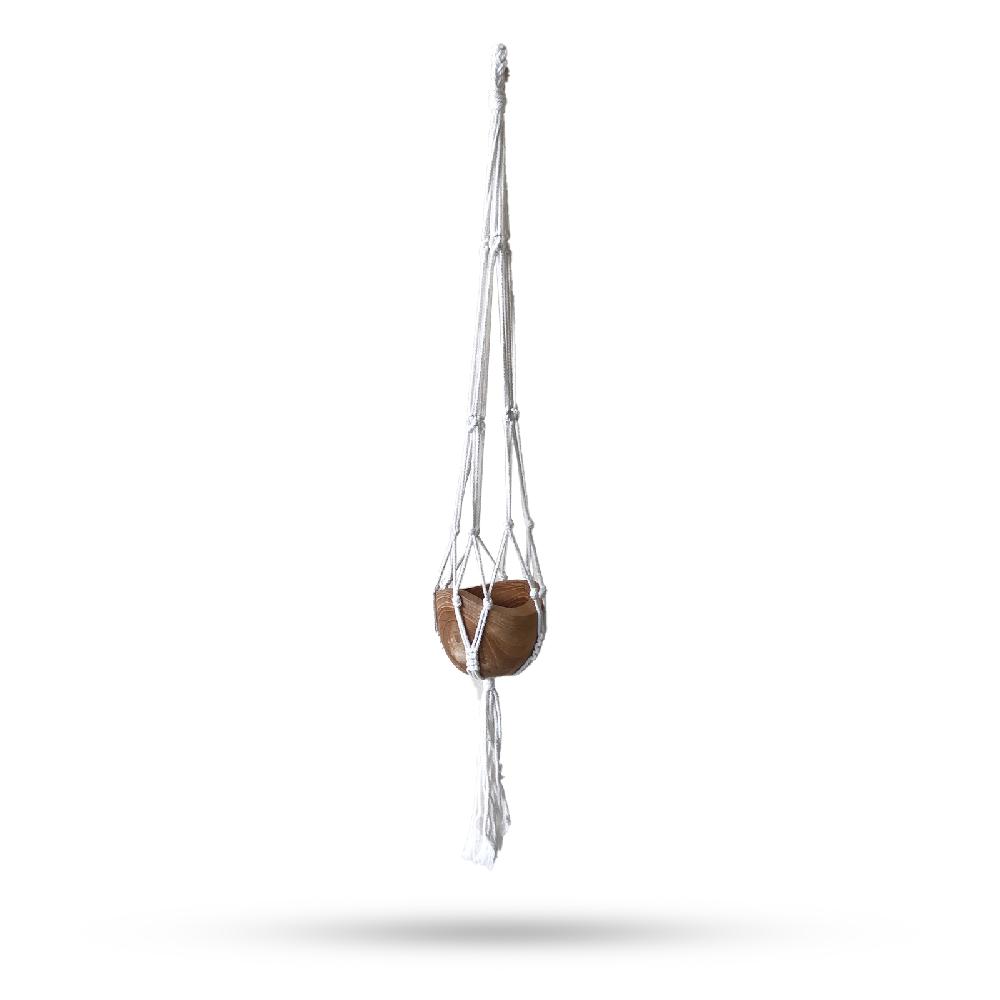 3x Macrame Pot Holder Classic - Natural Med Pot