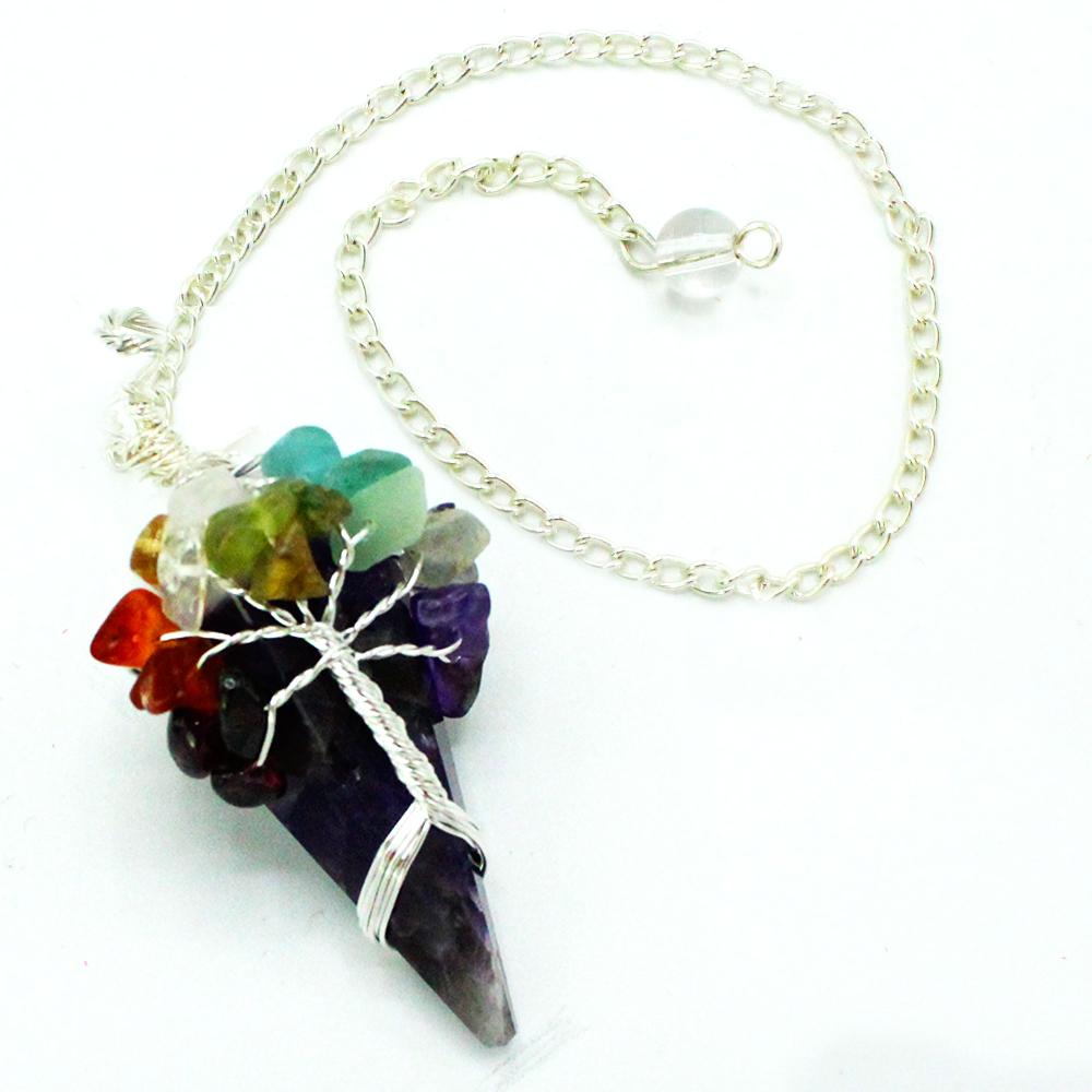 3x Magic Pendulum - Seven Chakra - Amethyst