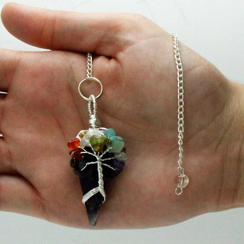 3x Magic Pendulum - Seven Chakra - Amethyst