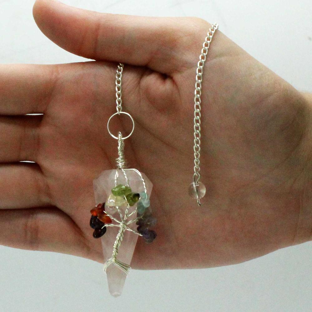 3x Magic Pendulum - Seven Chakra - Rose Quartz