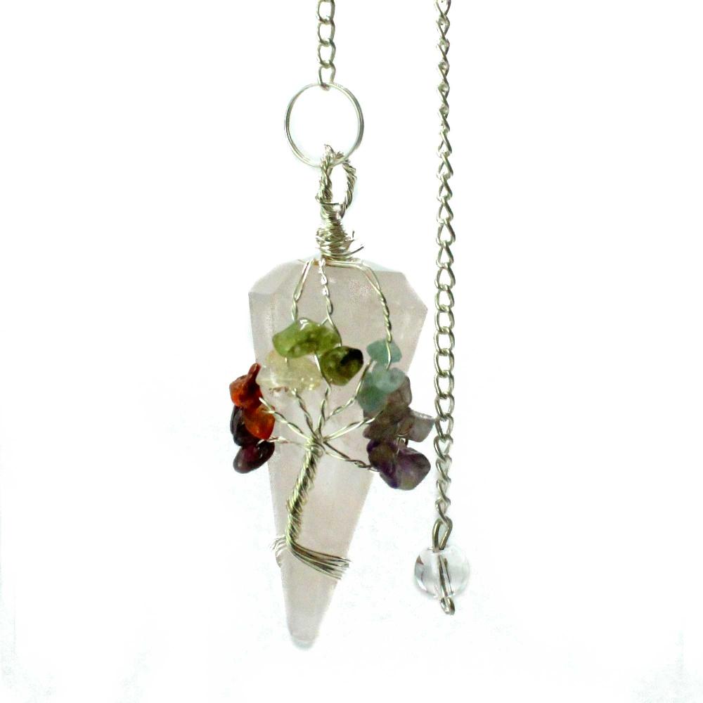 3x Magic Pendulum - Seven Chakra - Rose Quartz