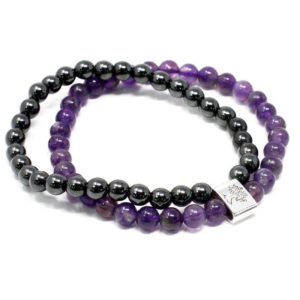 3x Magnetic Gemstone Bracelet - Amethyst