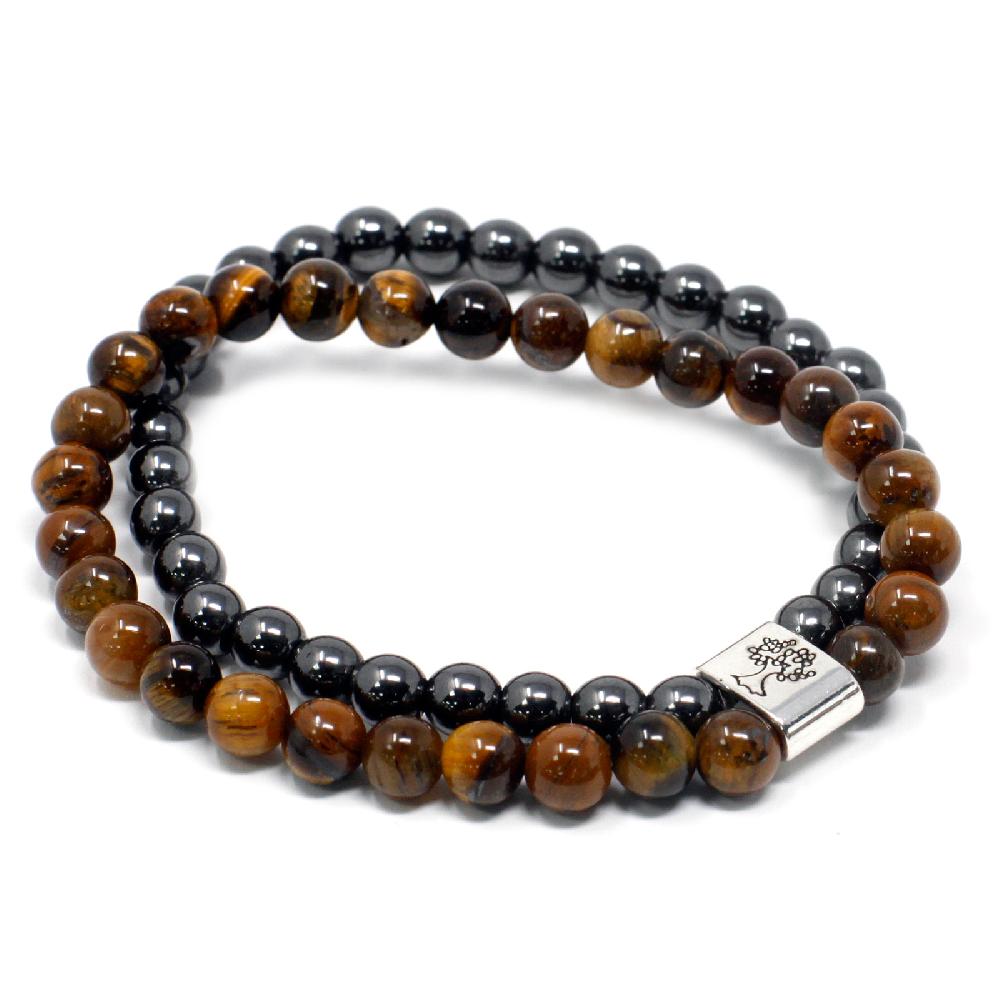 3x Magnetic Gemstone Bracelet - Tiger Eye