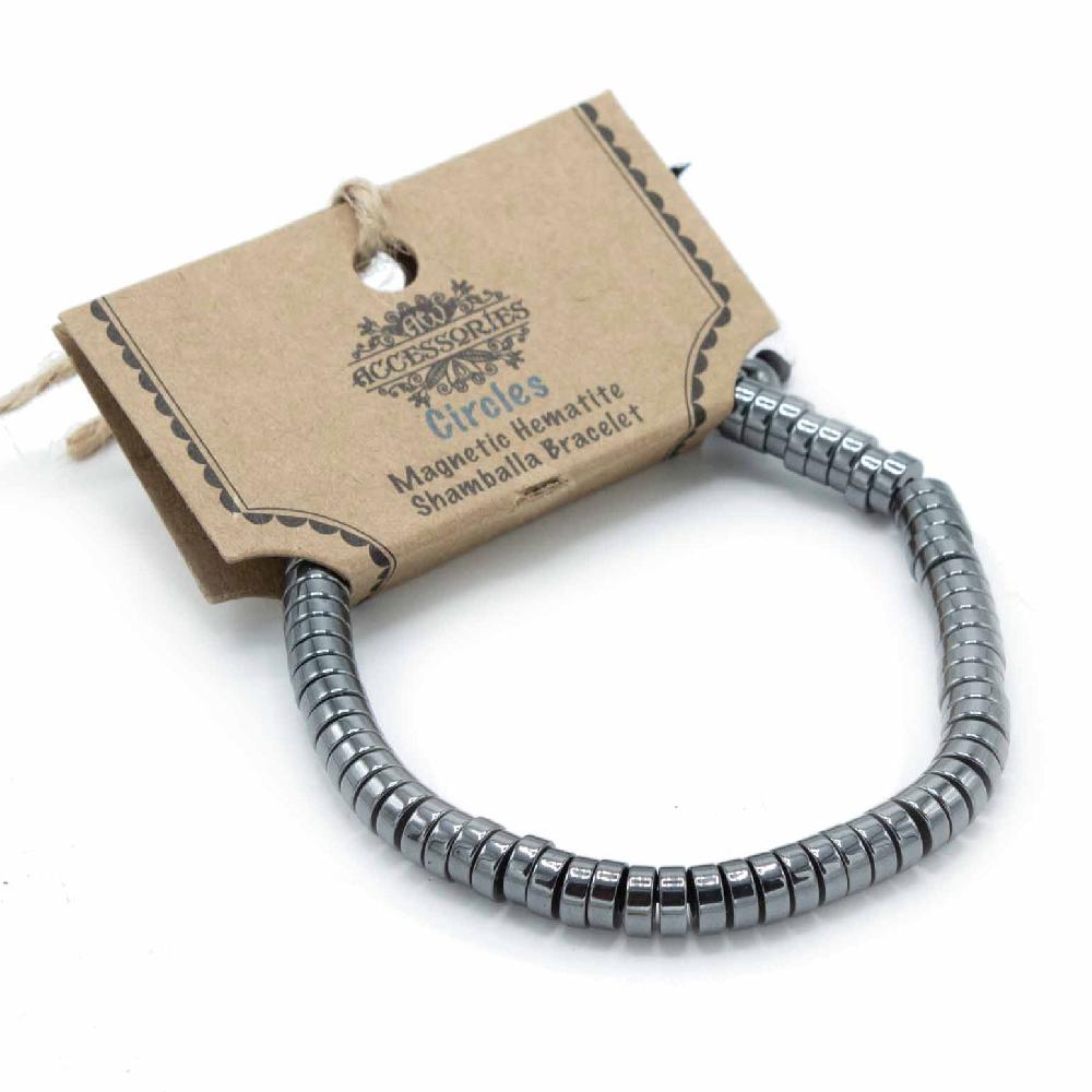 3x Magnetic Hematite Shamballa Bracelet - Circles