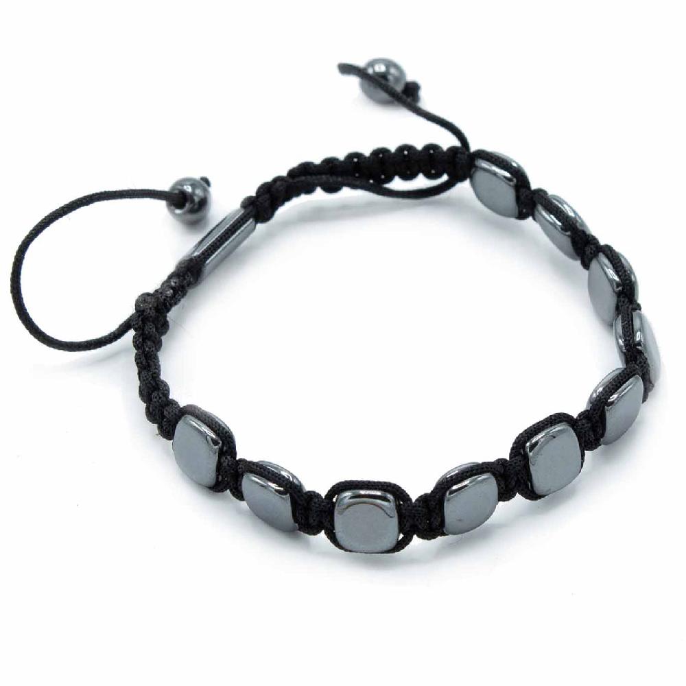 3x Magnetic Hematite Shamballa Bracelet - Round Corners