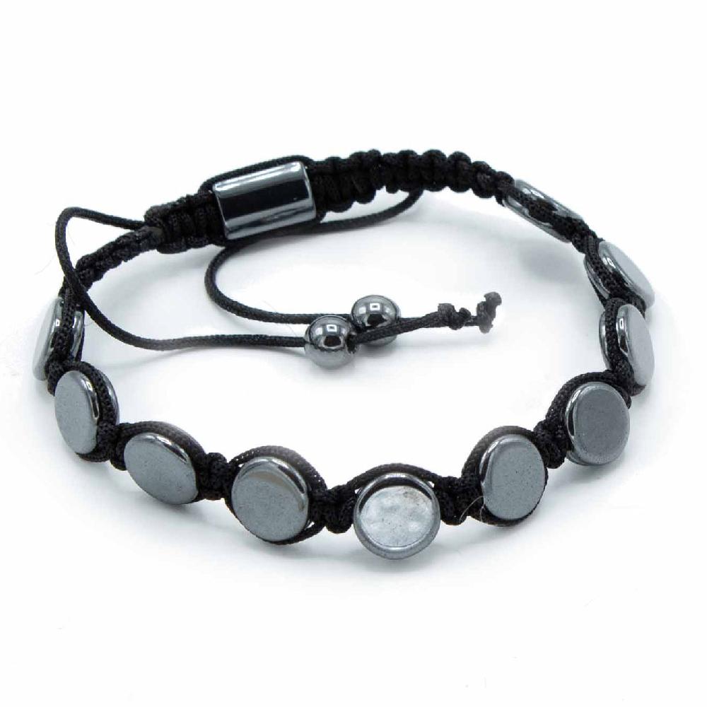 3x Magnetic Hematite Shamballa Bracelet - Round Flats