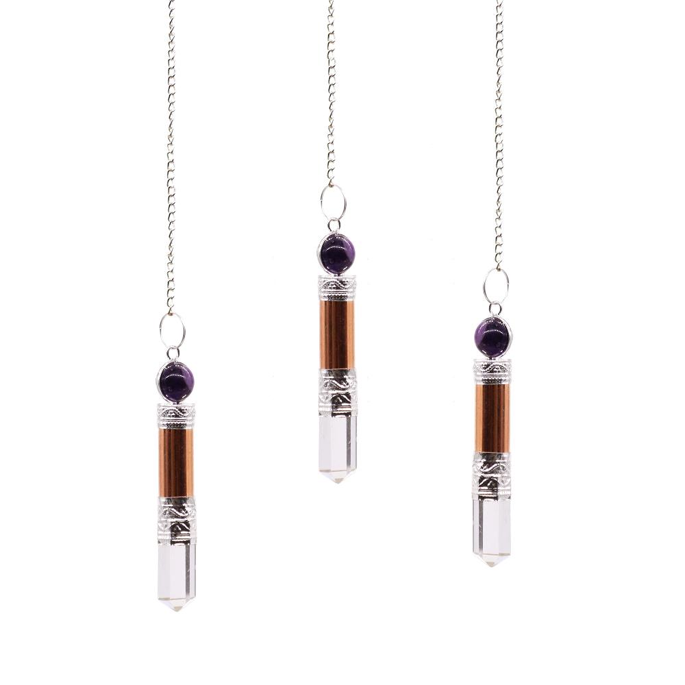 3x Pendulum with Copper Amethyst Quartz