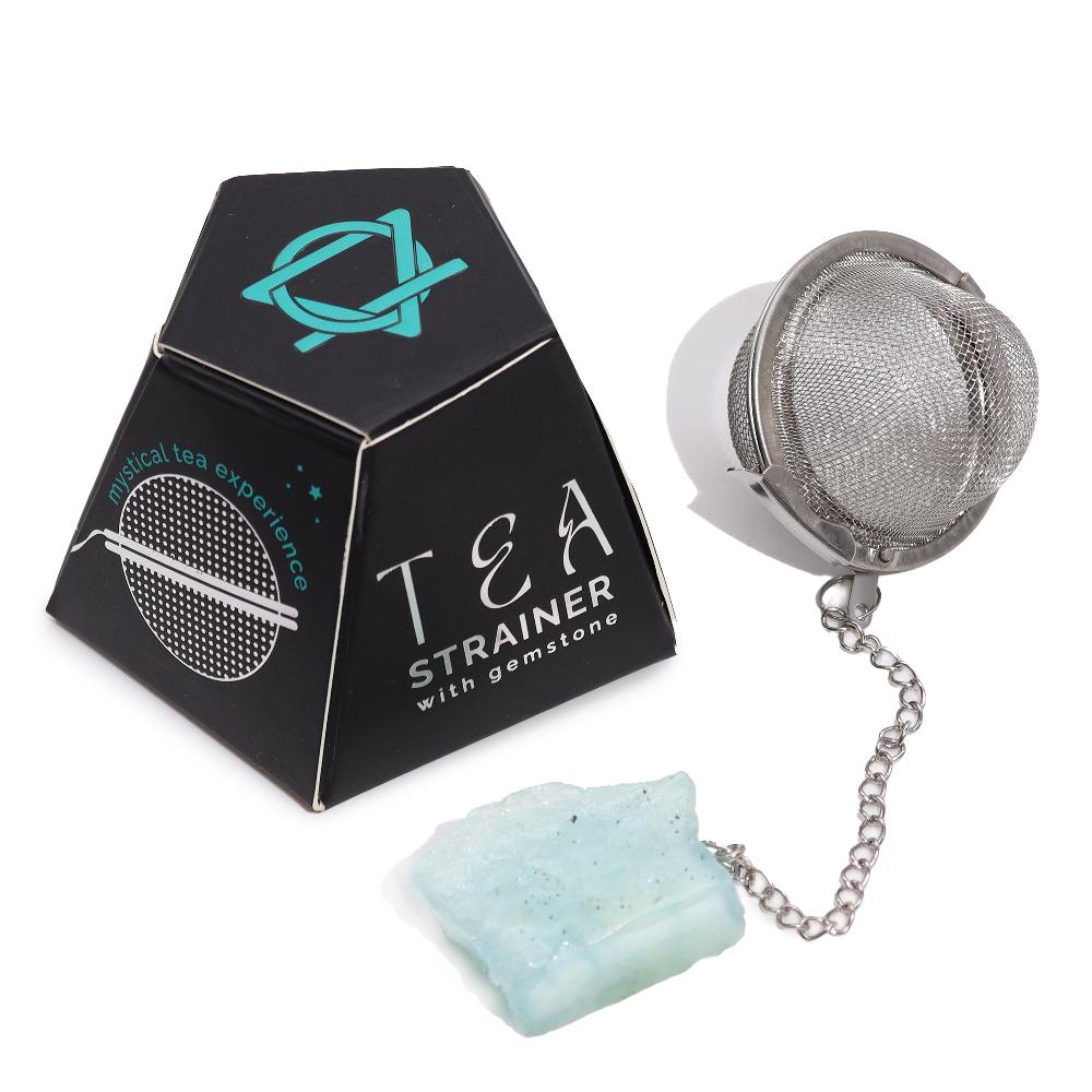 3x Raw Gemstone Tea Strainer - Aquamarine