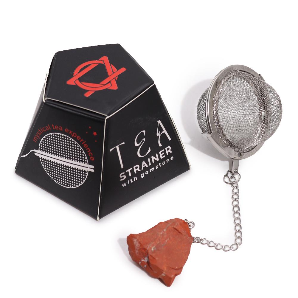 3x Raw Gemstone Tea Strainer - Red Jasper