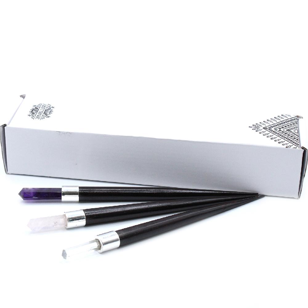 3x Simple Pointed Healing Wand - Rose Rock Amethyst