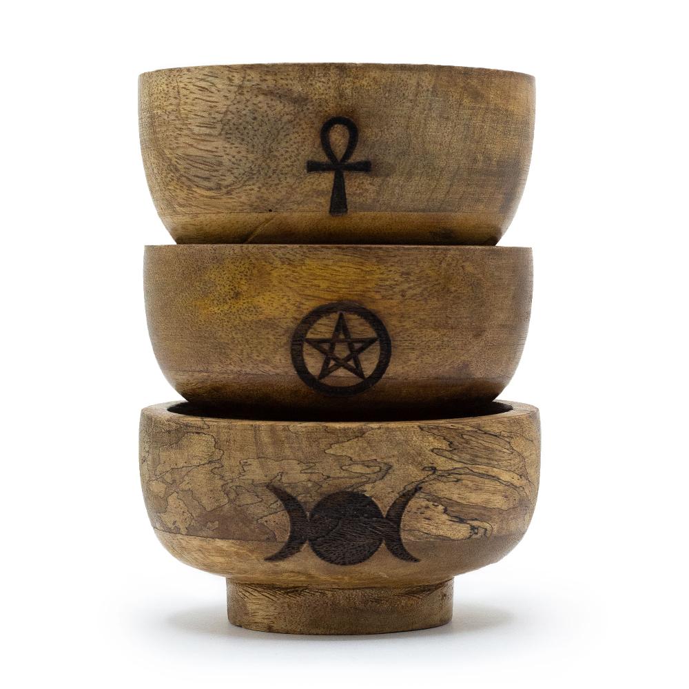 3x Small Ritual Bowl Incense Cone Holder 11x6.cm - (Asst Pentagon etc)