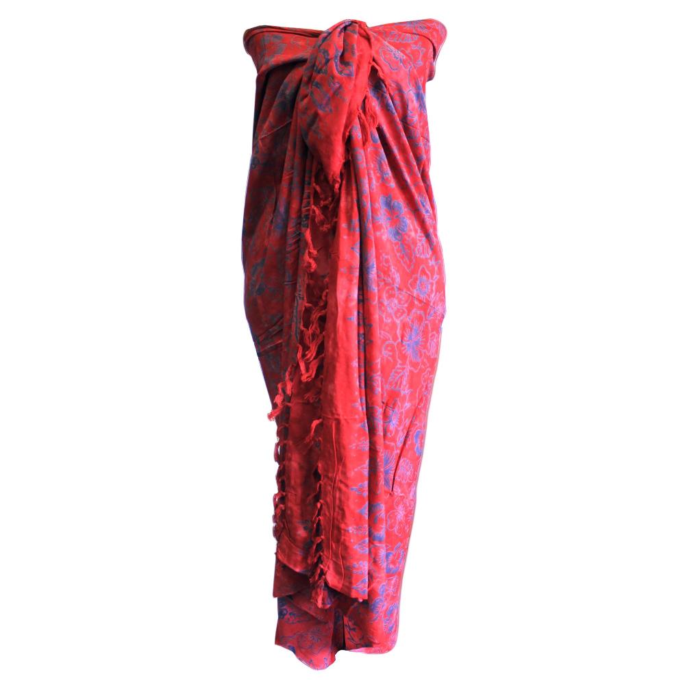 4x Bali Block Print Sarongs - Tropical (4 Assorted Colours)