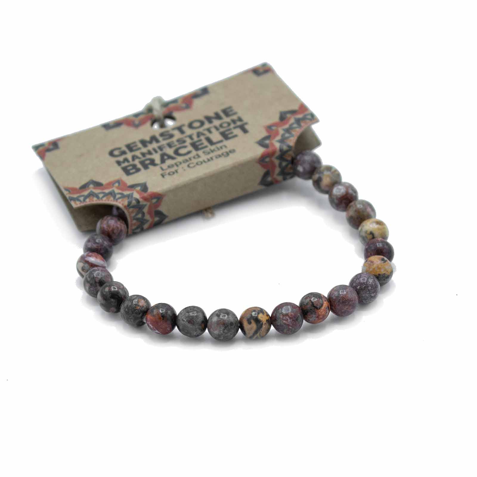 4x Gemstone Manifestation Bracelet - Lepard Skin - Courage