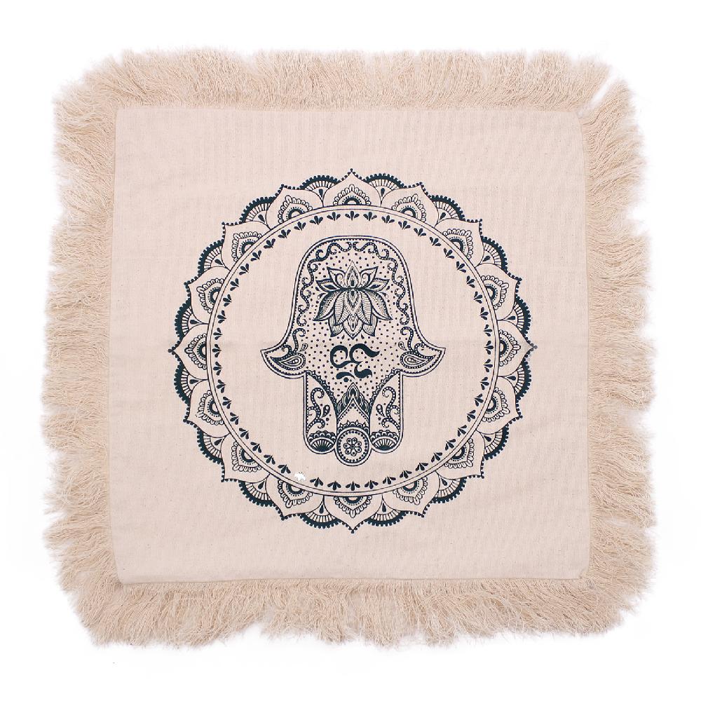 4x Hamsa Mandala Cushion Covers - 45x45cm - green