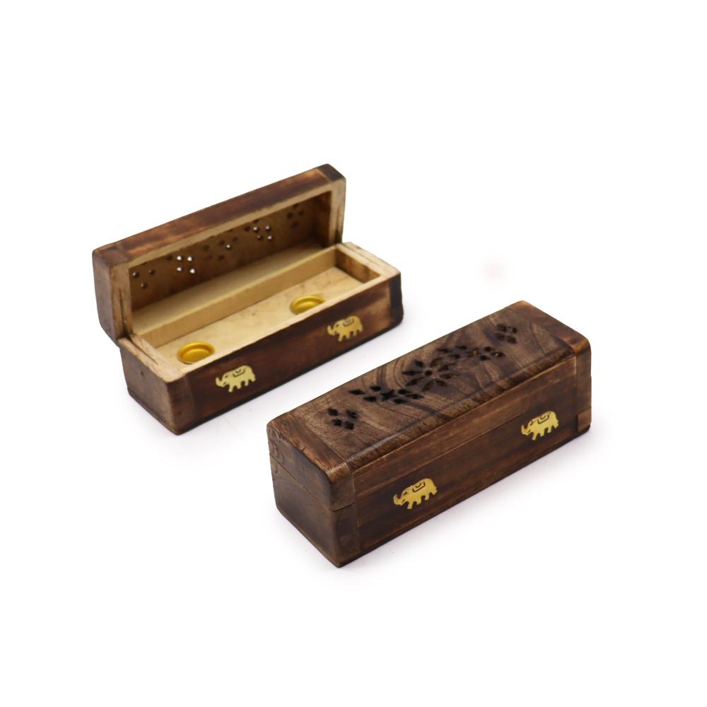 4x Incense Cone Smoke Box 6" - Mango Wood