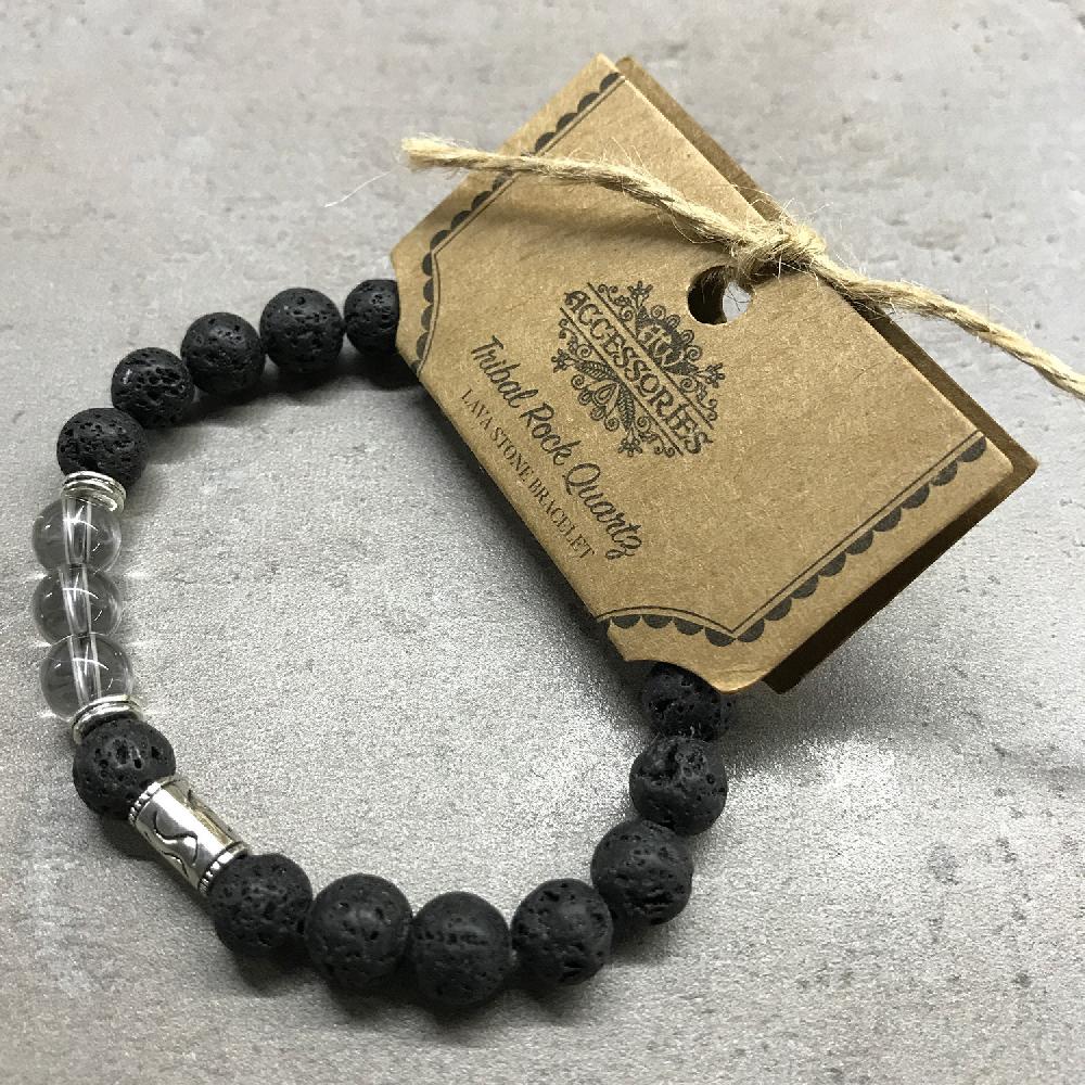 4x Lava Stone Bracelet - Axe-head Carnelian