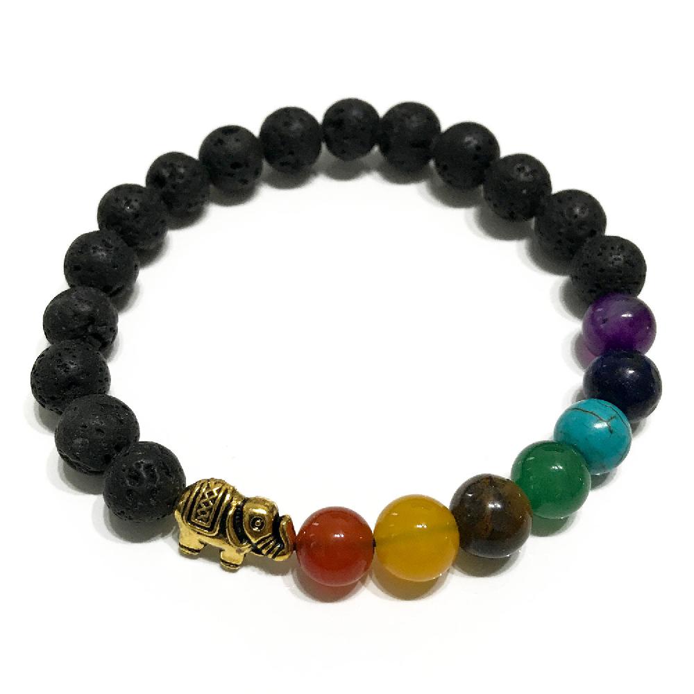 4x Lava Stone Bracelet - Elephant Chakra