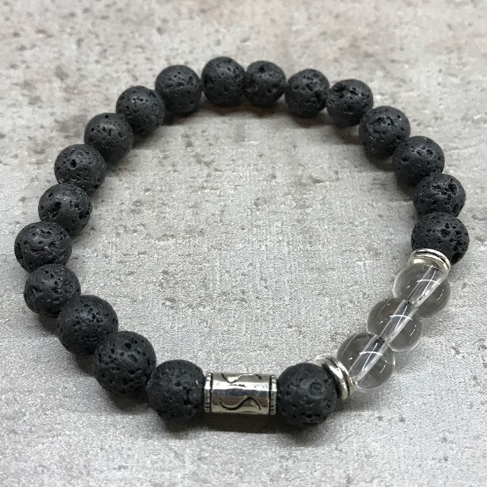 4x Lava Stone Bracelet - Tribal Rock Quartz