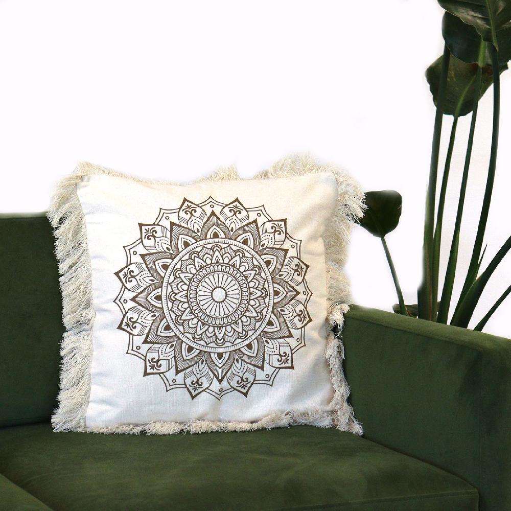 4x Lotus Mandala Cushion Covers - 45x45cm - Bronze
