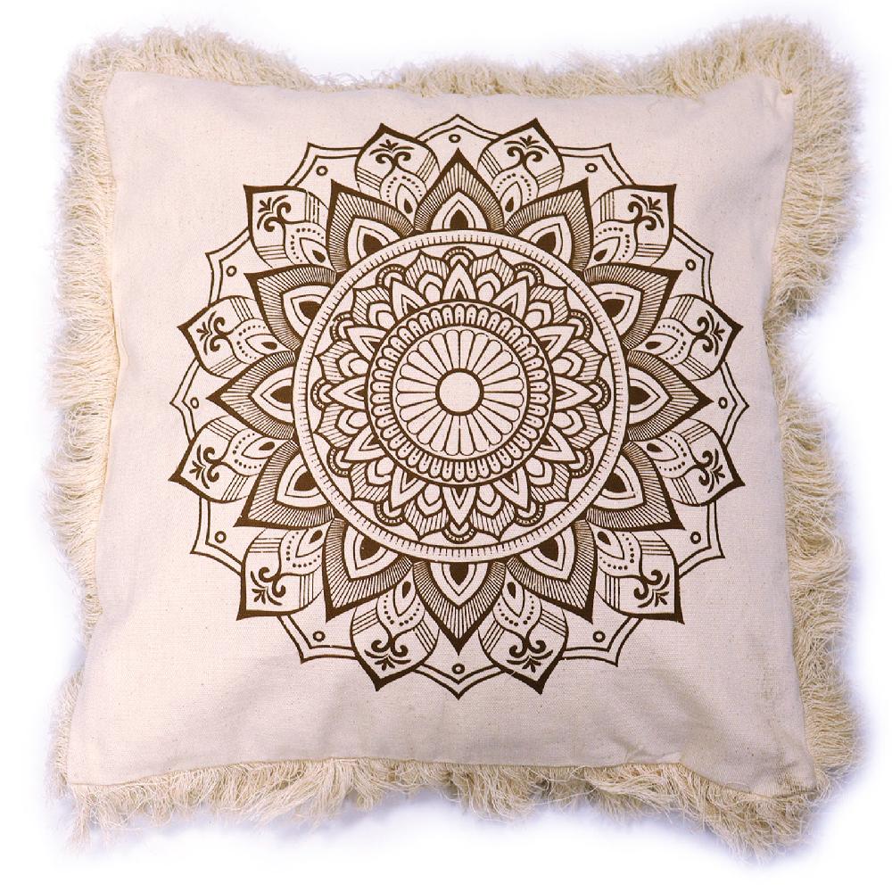 4x Lotus Mandala Cushion Covers - 45x45cm - Bronze