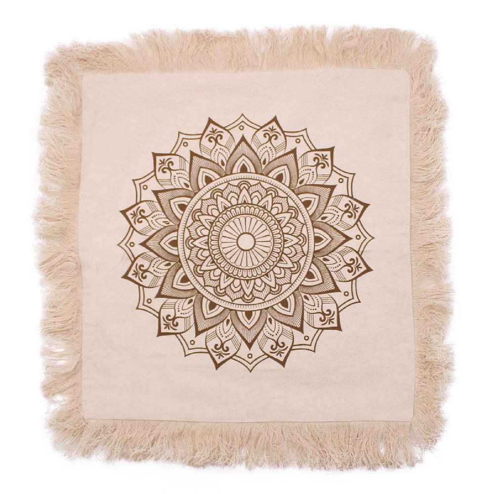 4x Lotus Mandala Cushion Covers - 45x45cm - bronze