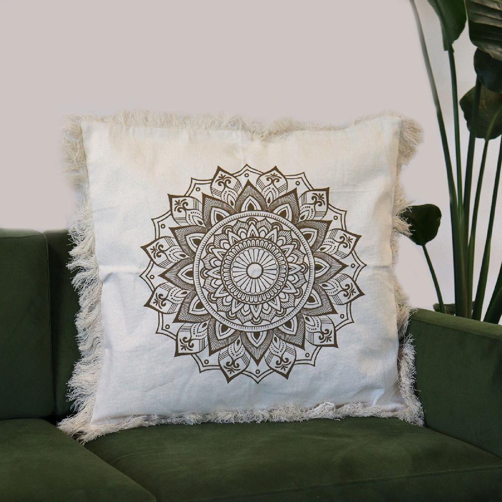 4x Lotus Mandala Cushion Covers - 60x60cm - Bronze
