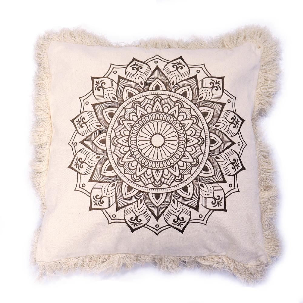 4x Lotus Mandala Cushion Covers - 60x60cm - Bronze
