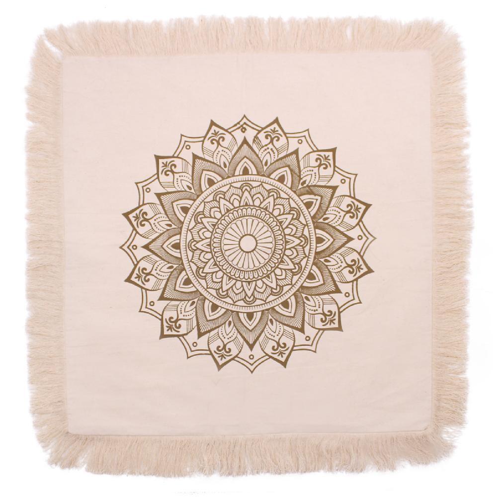 4x Lotus Mandala Cushion Covers - 60x60cm - bronze