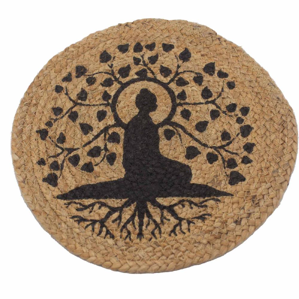 4x Natural Place Mat - Jute 30cm - Bodhi Tree Print