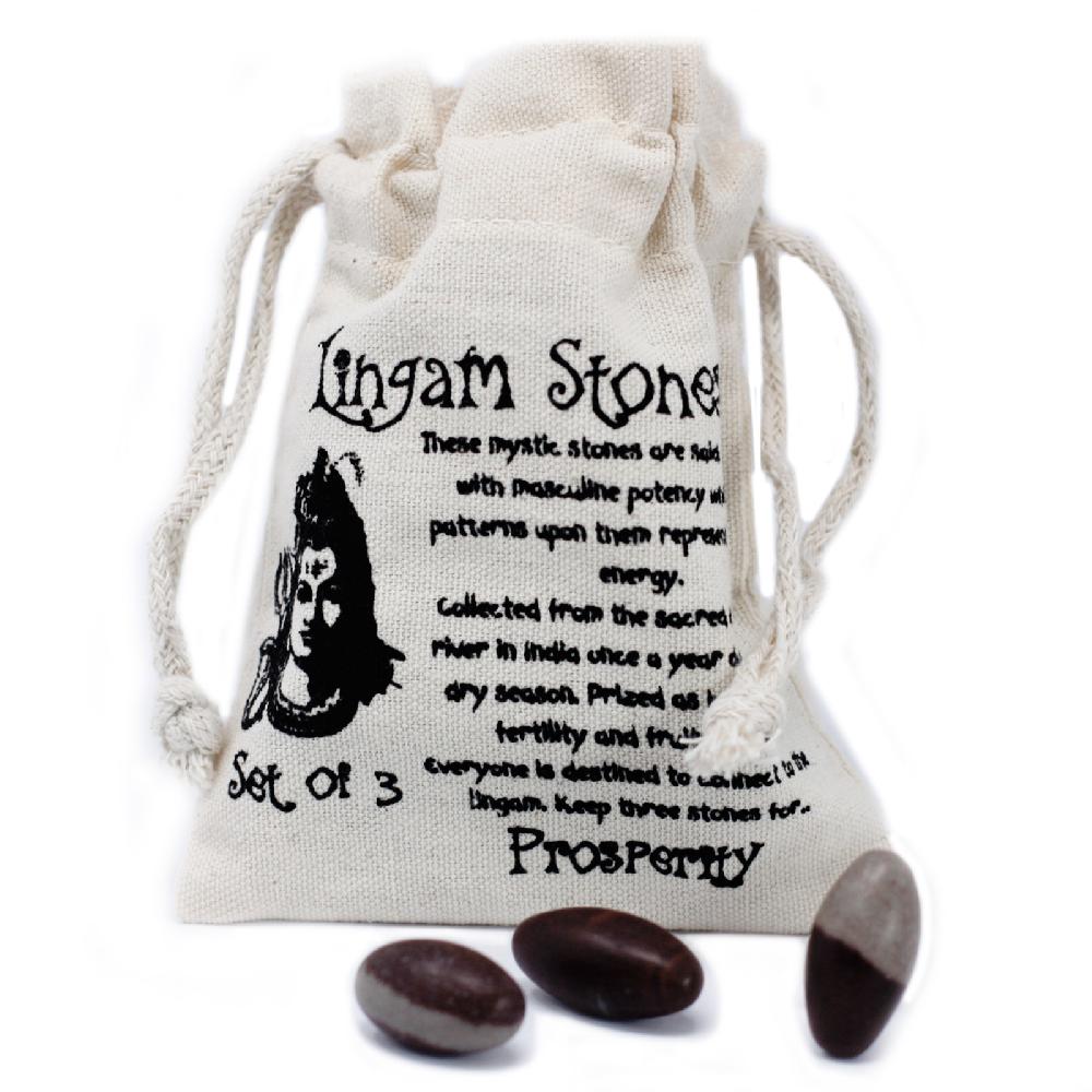 4x One Inch Lingam - 3 Stones ( 4 Pouches)