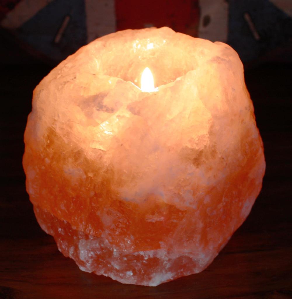4x Quality Natural Salt Candle Holder