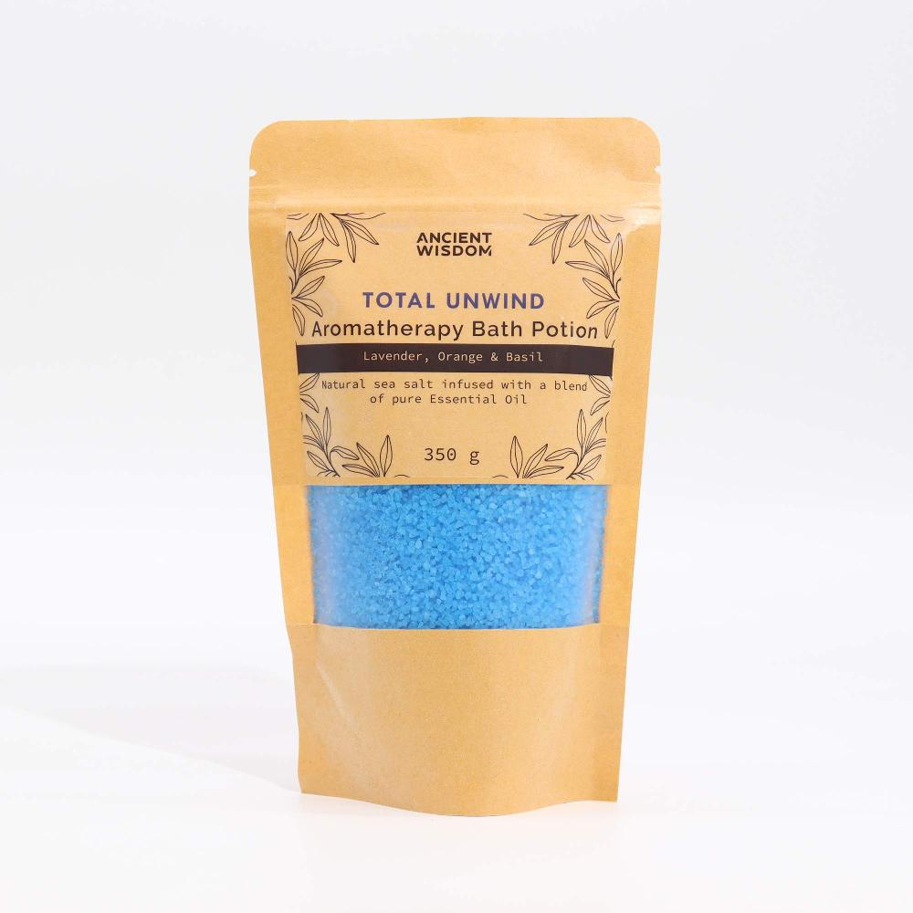 5x Aromatherapy Bath Potion In Kraft Bag 350g - Total Unwind