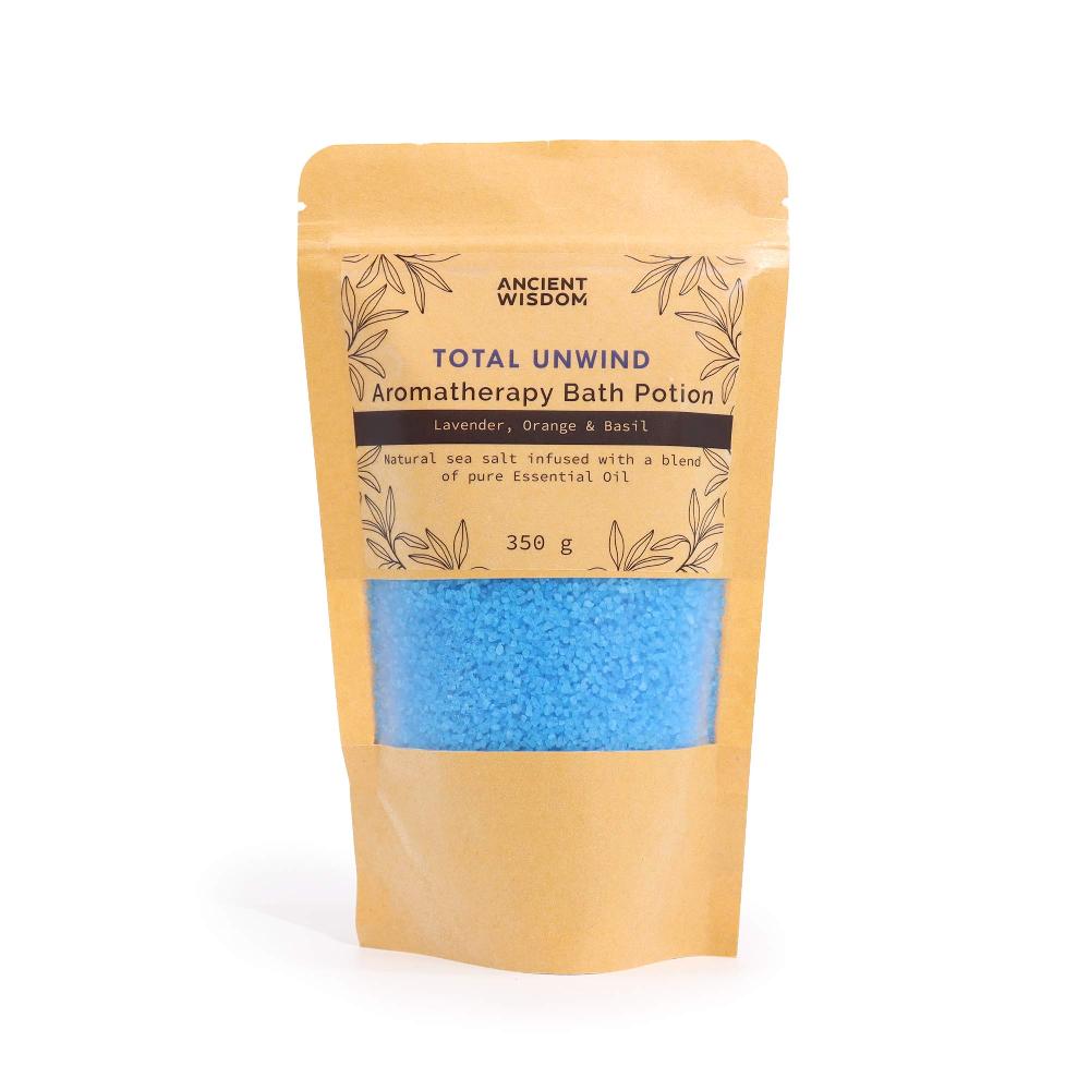5x Aromatherapy Bath Potion In Kraft Bag 350g - Total Unwind