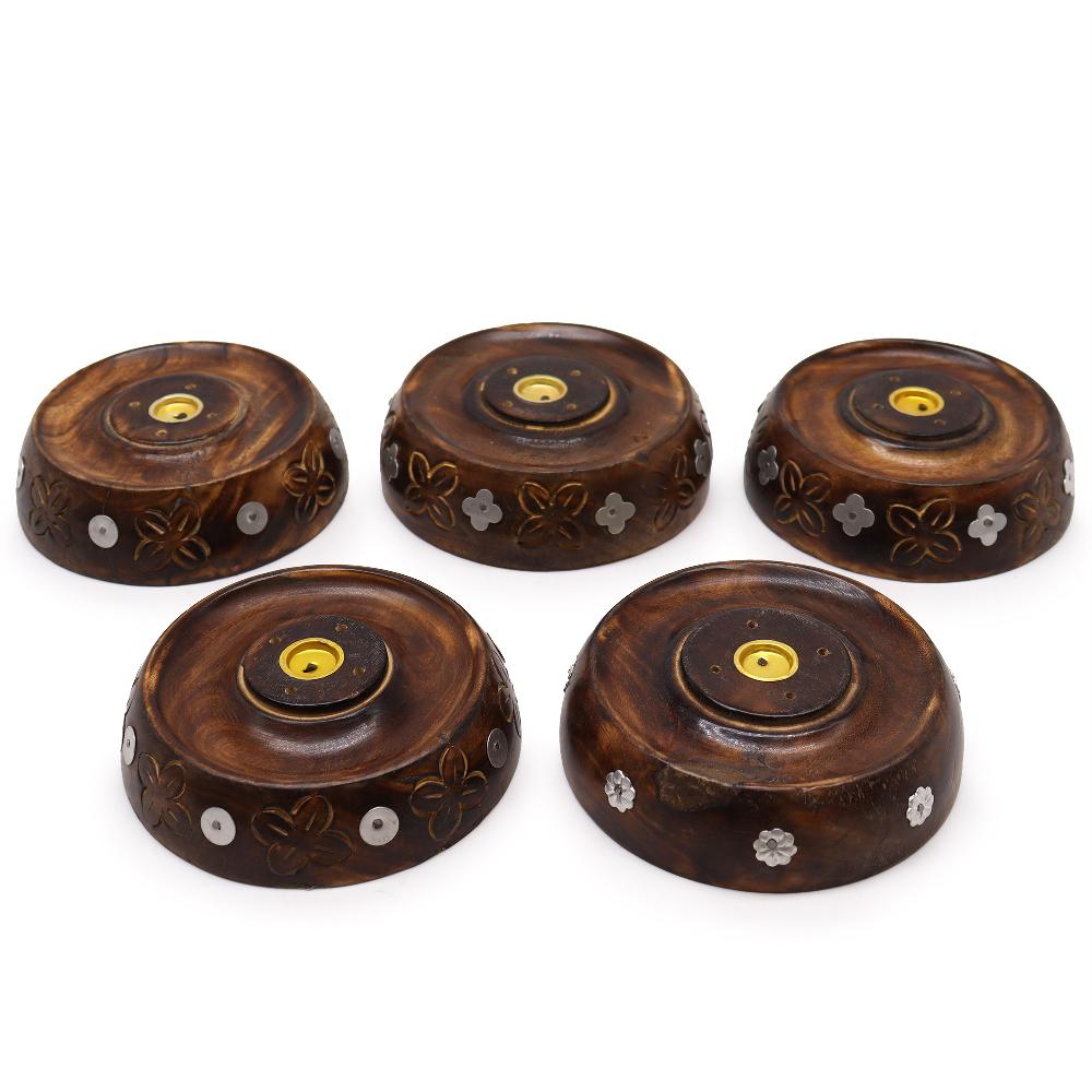5x Cone & Stick Burner- Asst Design - Mango Wood
