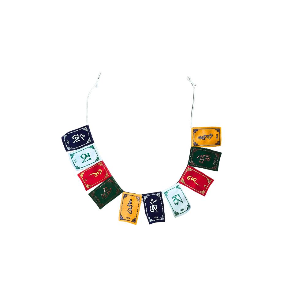 5x OM Tibetain Mantra Velvet Flags - Small (10 flags)