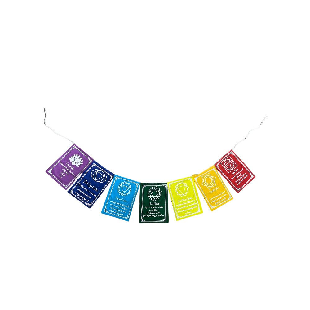 5x Seven Chakra Colours & Mantra - Small (7 Flags)