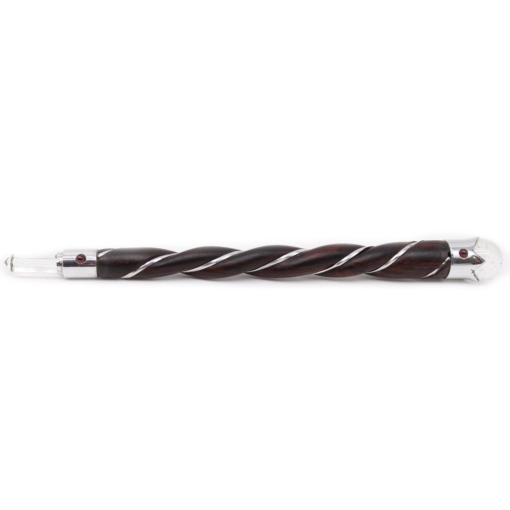 5x Twisted Wood And Rock Quartz Wand
