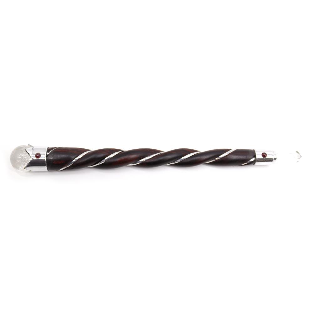 5x Twisted Wood and Rock Quartz Wand