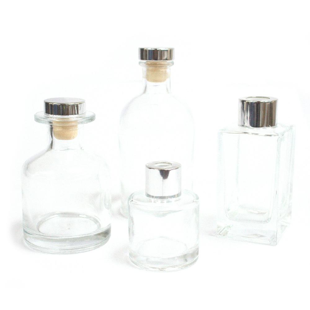 6x 250 Ml Round Antique Reed Diffuser Bottle - Clear