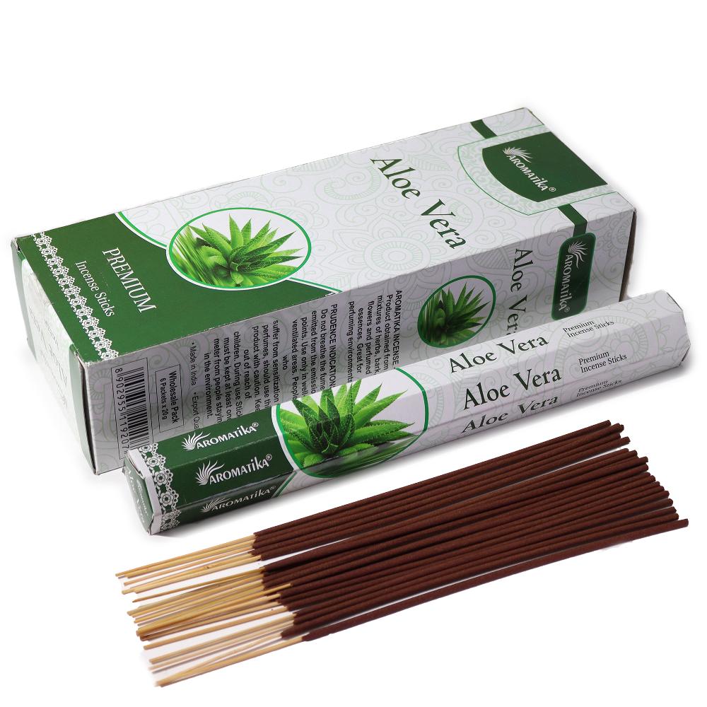 6x Aromatika Charcoal Free Hex Incense - Aloe Vera