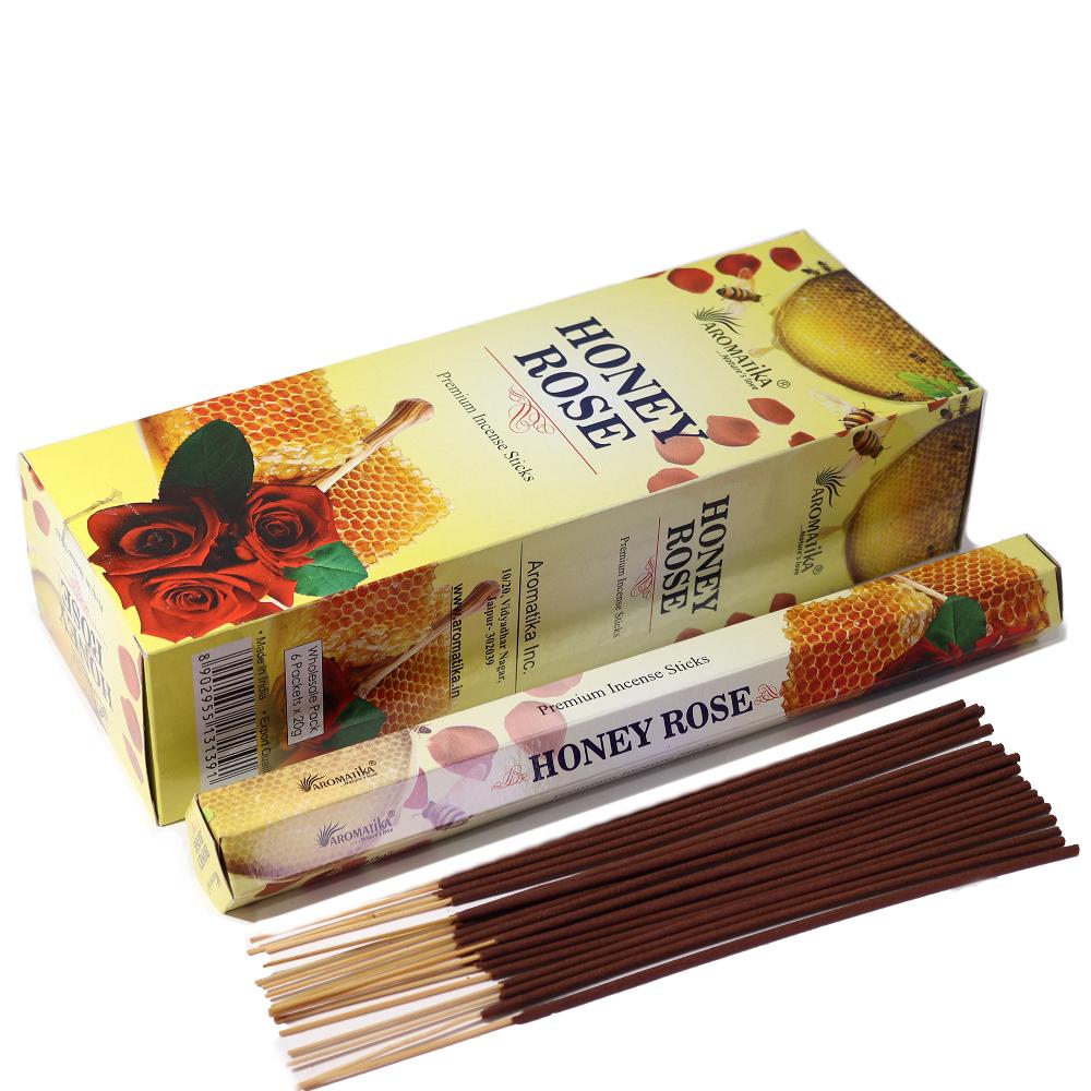 6x Aromatika Charcoal Free Hex Incense - Honey Rose
