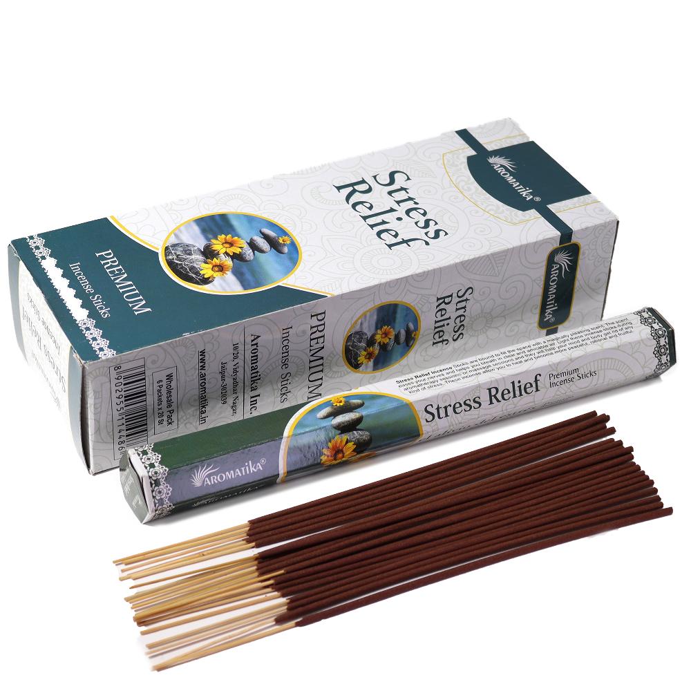 6x Aromatika Charcoal Free Hex Incense - Stress Relief
