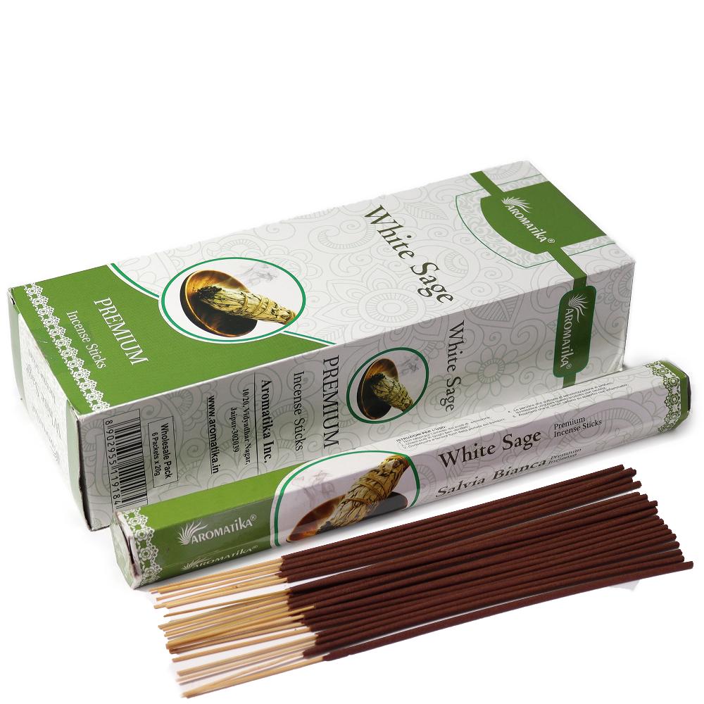 6x Aromatika Charcoal Free Hex Incense - White Sage