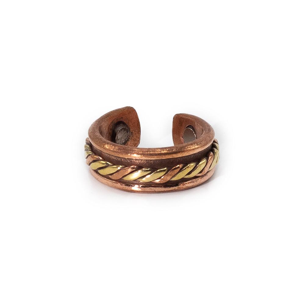 6x Copper Rings With Magnets - Assorted Designs & Sizes