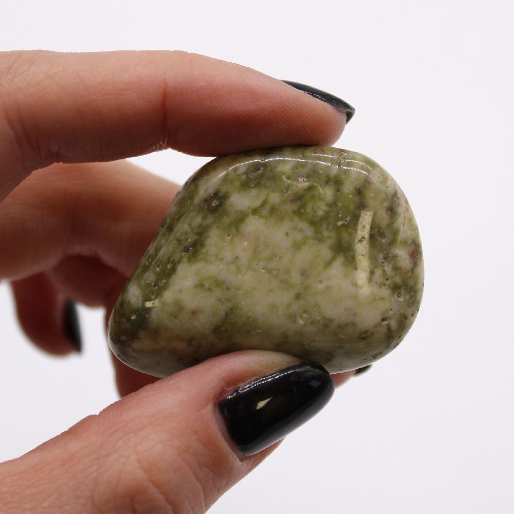 6x Large African Tumble Stone - Epidote Snowflake