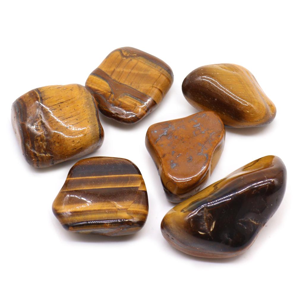 6x Large African Tumble Stone - Tiger's Eye - Golden
