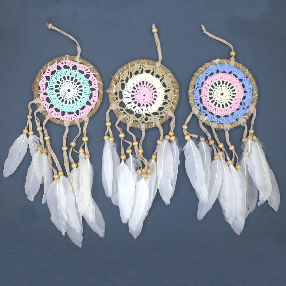 6x Pastel Pink Macramé Dream Catcher 12cm (asst Colours)